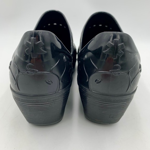 Dansko Pixie Black Floral Embossed Clogs Rubber EVA Slip Resist US 11.5-12 EU 42 - Picture 5 of 12